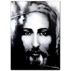  Obraz malowany Twarz Jezusa z Całunu Turyńskiego 110x150cm