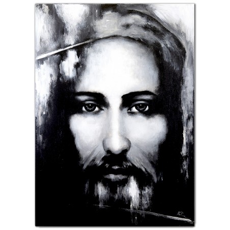 Obraz malowany Twarz Jezusa z Całunu Turyńskiego 110x150cm