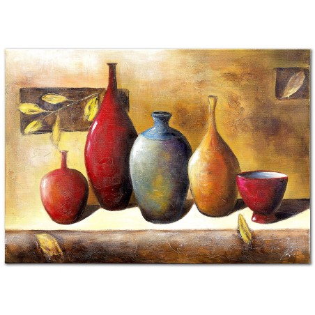  Obraz malowany Kolorowe dzbanki 110x150cm