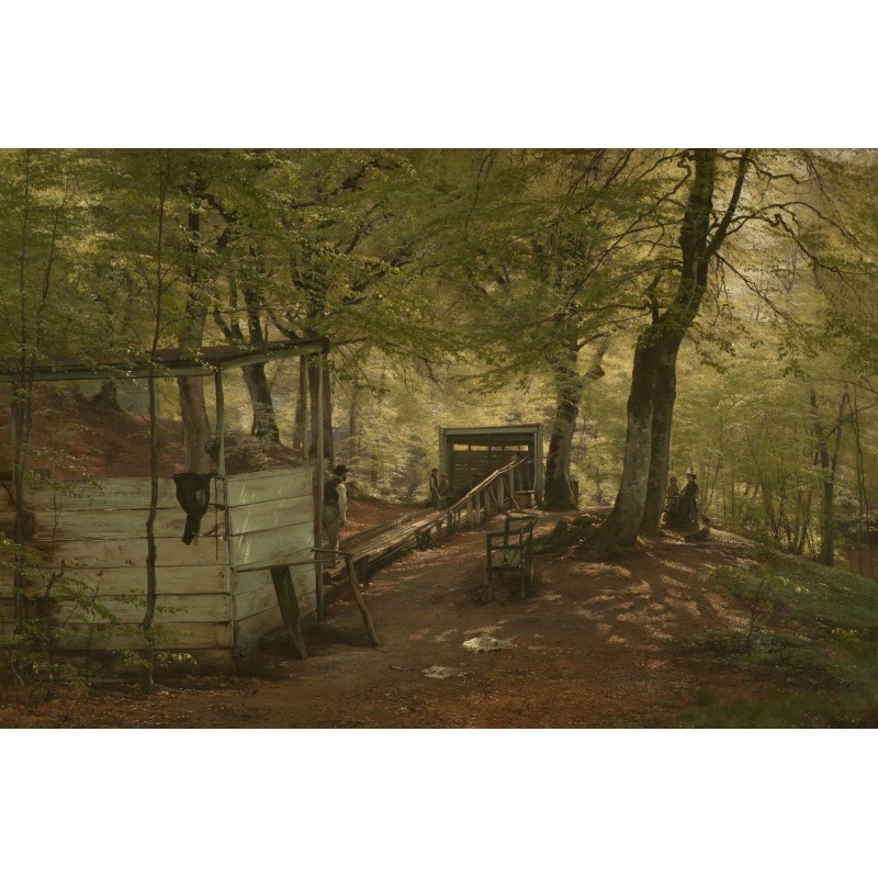  Obraz na płótnie 80x120cm Carl Frederik Aagaard Kręgielnia w lesie Saeby