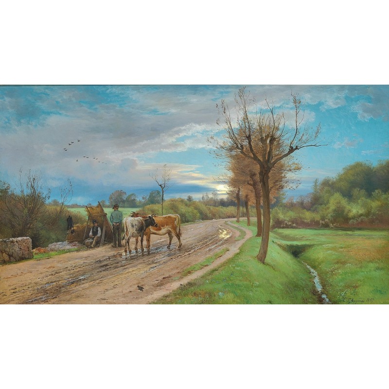  Obraz na płótnie 80x140cm Carl Frederik Aagaard Rozmowa na drodze
