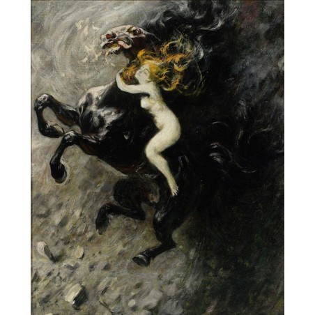  Obraz na płótnie 50x60cm Władysław Podkowiński Szał szkic