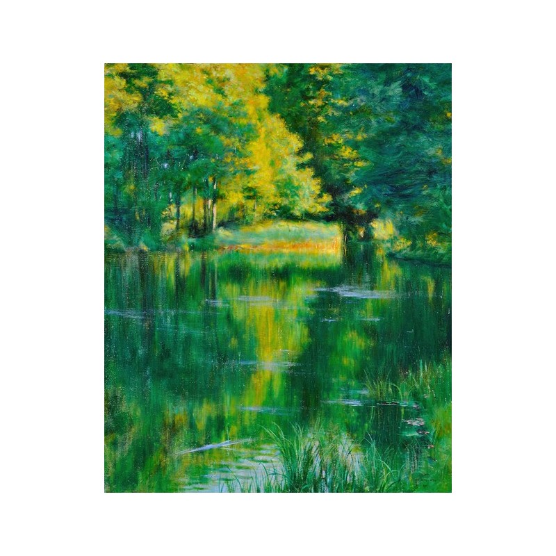  Obraz na płótnie 50x60cm Władysław Podkowiński Jezioro w parku