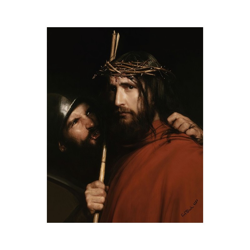  Obraz na płótnie 50x60cm Carl Bloch Chrystus i szydzący żołnierz