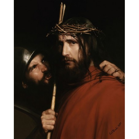  Obraz na płótnie 50x60cm Carl Bloch Chrystus i szydzący żołnierz