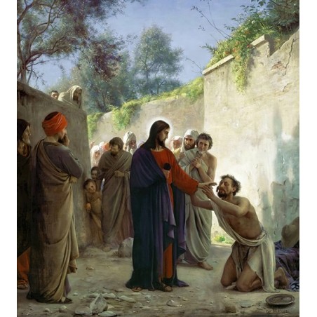  Obraz na płótnie 50x60cm Carl Bloch Chrystus uzdrawiający niewidomego