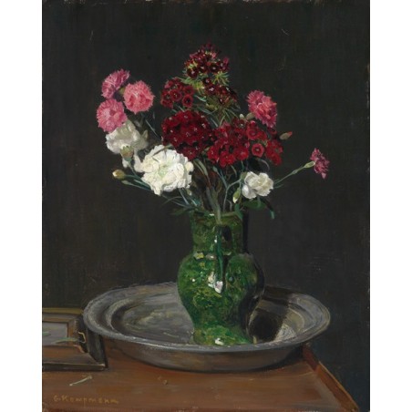  Obraz na płótnie 50x60cm Gustav Kampmann Bukiet goździków