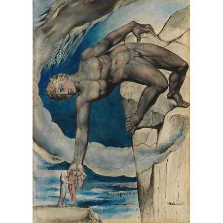  Obraz na płótnie 80x110cm William Blake Antajos odstawiający Dantego i Wergiliusza do ostatniego kręgu piekła