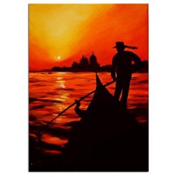  Obraz olejny ręcznie malowany 60x90cm Romantyczny zachód słońca