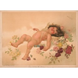  Obraz na płótnie 80x110cm Joseph Hoover Miłość pośród róż