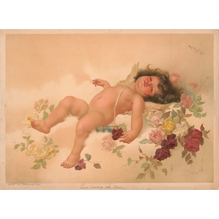  Obraz na płótnie 80x110cm Joseph Hoover Miłość pośród róż