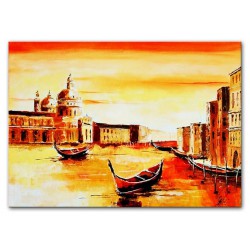  Obraz olejny ręcznie malowany 60x90cm Miasto oblane słońcem