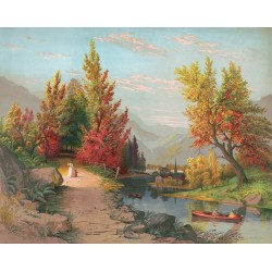  Obraz na płótnie 80x100cm Joseph Hoover Jesień nad Lehigh