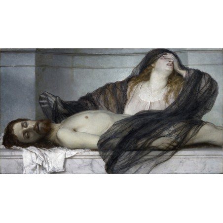 Obraz na płótnie 80x140cm Arnold Böcklin Maria Magdalena opłakująca śmierć Chrystusa