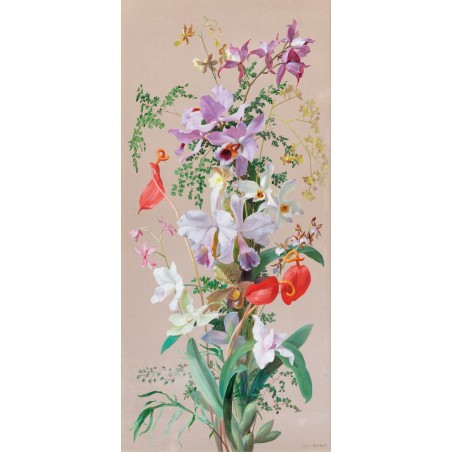  Obraz na płótnie 80x170cm Jean Benner Martwa natura z kwiatami