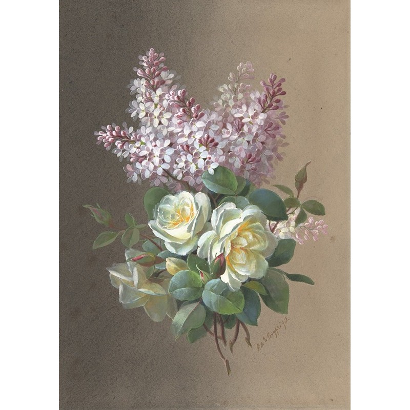  Obraz na płótnie 60x80cm Paul de Longpre Róże i bzy
