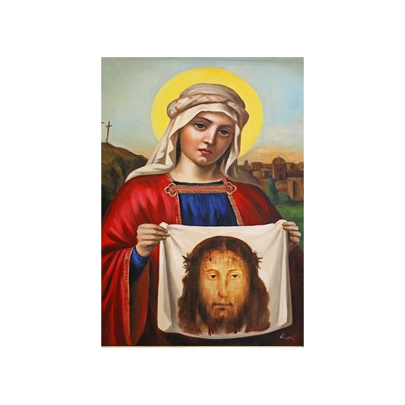  Obraz świętej Weroniki ręcznie malowany 50x70cm