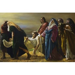  Obraz ręcznie malowany 60x90 cm Przeniesienie Jezusa do grobu Antonio Ciseri