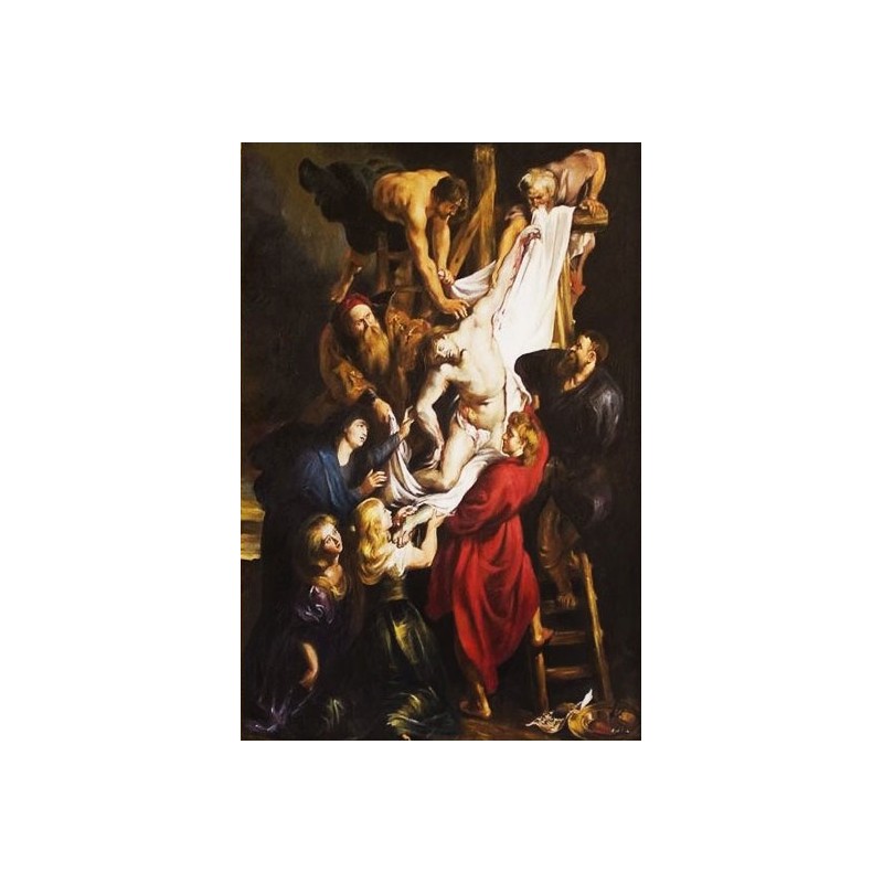  Obraz ręcznie malowany z Jezusem Chrystusem zdjętym z krzyża 90x120 cm