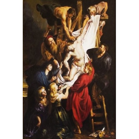  Obraz ręcznie malowany z Jezusem Chrystusem zdjętym z krzyża 90x120 cm