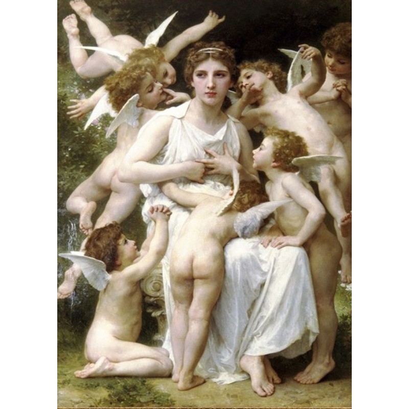  Obraz ręcznie malowany z Amorkami religijny 50x70cm William-Adolphe Bouguereau