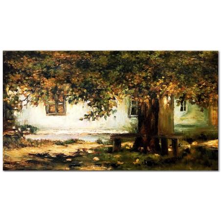  Obraz Jana Stanisławskiego Pejzaż wiejski 45x80cm ręcznie malowany