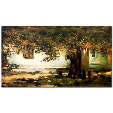  Obraz Jana Stanisławskiego Pejzaż wiejski 45x80cm ręcznie malowany
