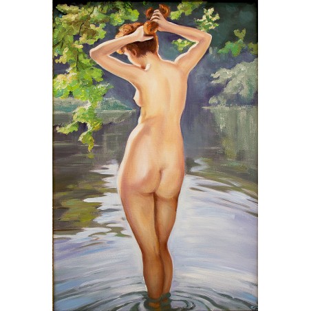  Obraz olejny ręcznie malowany 60x90cm Akt