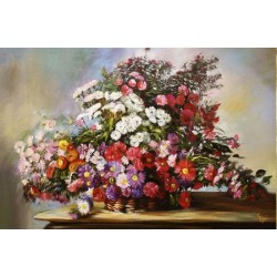 Obraz olejny ręcznie malowany Kwiaty 60x90cm