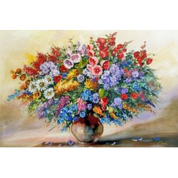  Obraz ręcznie malowany Kwiaty w bukiecie 60x90cm
