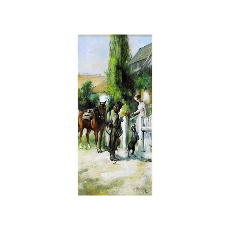  Obraz olejny ręcznie malowany 50x100cm Powrót