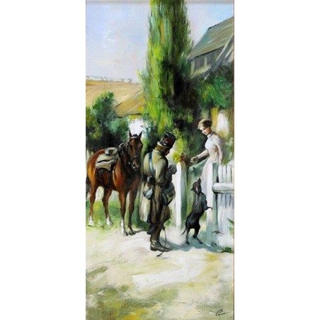  Obraz olejny ręcznie malowany 50x100cm Powrót