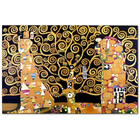  Obraz malowany Gustav Klimt Drzewo Życia złote czarne tło
