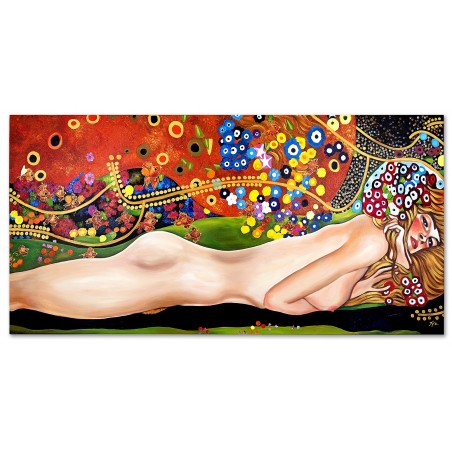  Obraz olejny ręcznie malowany Gustav Klimt Węże wodne II kopia 100x200cm