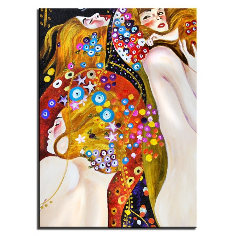  Obraz olejny ręcznie malowany Gustav Klimt Węże wodne kopia 50x70cm