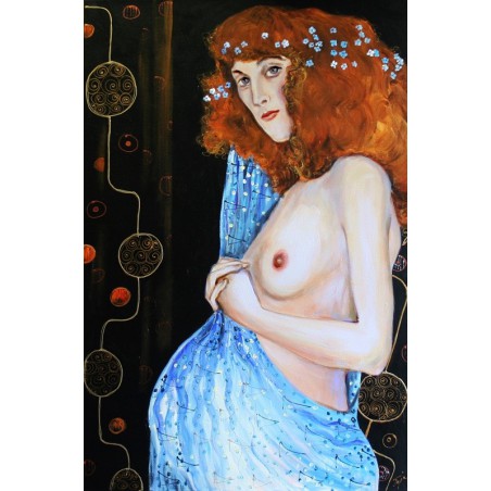  Obraz olejny ręcznie malowany 60x90cm Gustav Klimt kopia