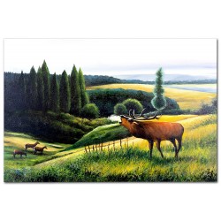  Obraz ręcznie malowany Łoś 120x180cm