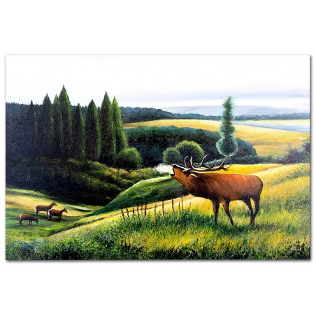 Obraz ręcznie malowany Łoś 120x180cm