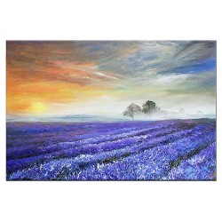Obraz olejny ręcznie malowany Pola lawendowe 200x125cm