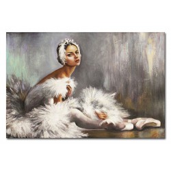  Obraz Baletnica z piórami 60x90cm obraz malowany na płótnie