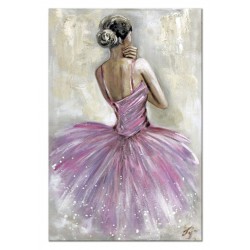 Obraz Baletnica w różowej sukni 60x90cm obraz malowany na płótnie