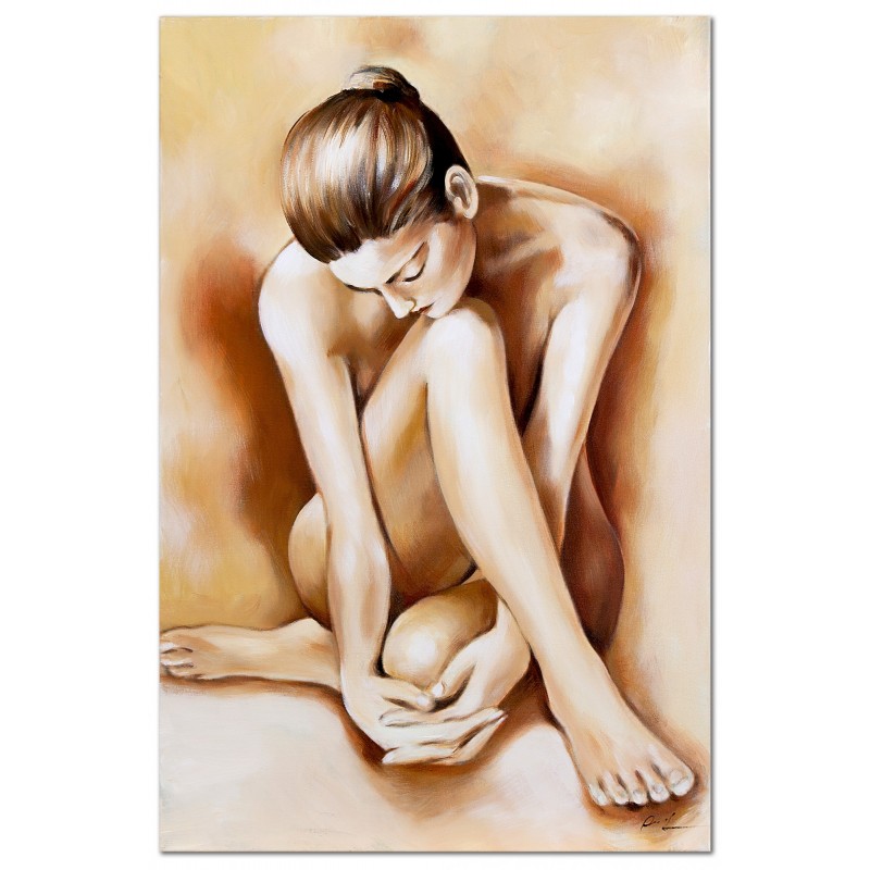  Obraz ręcznie malowany na płótnie 60x90cm naga kobieta akt
