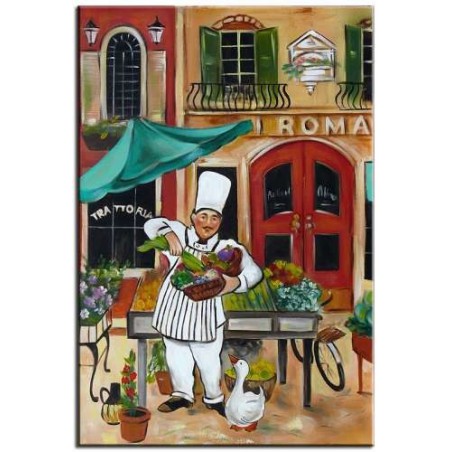  Obraz olejny ręcznie malowany na płótnie 60x90cm Pan Kucharz