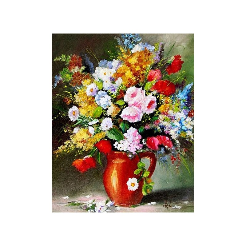  Obraz olejny ręcznie malowany Kwiaty 40x50cm