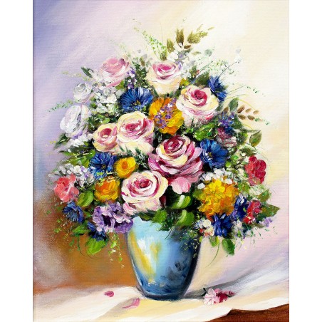  Obraz ręcznie malowany Kwiaty w wazonie 40x50cm