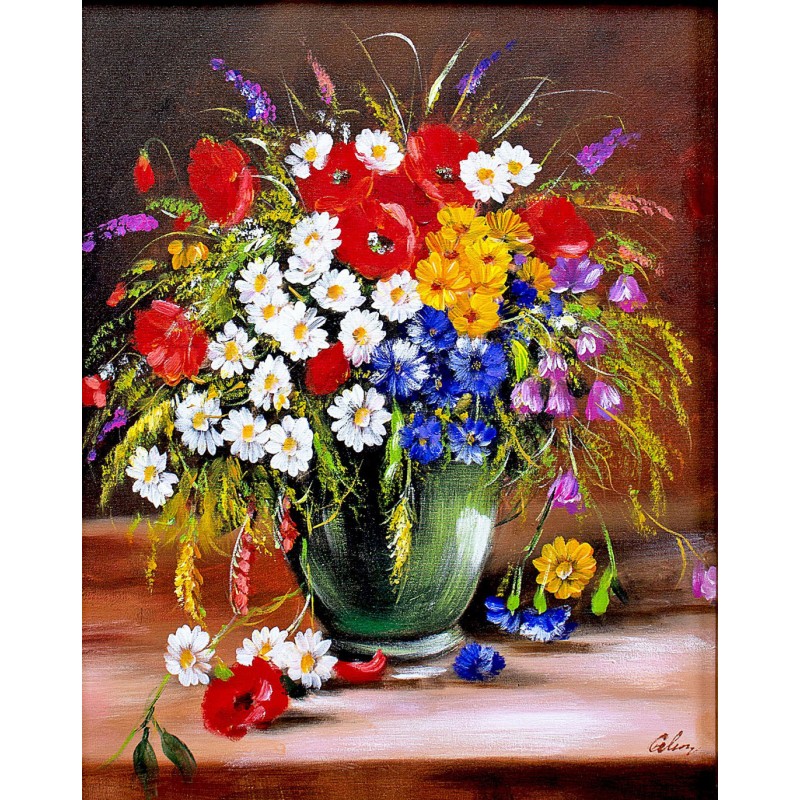  Obraz olejny ręcznie malowany Kwiaty 40x50cm