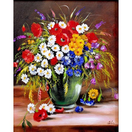  Obraz olejny ręcznie malowany Kwiaty 40x50cm