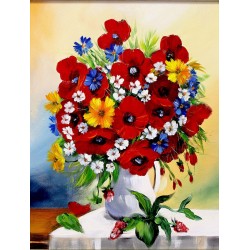  Obraz ręcznie malowany Bukiet maków 40x50cm
