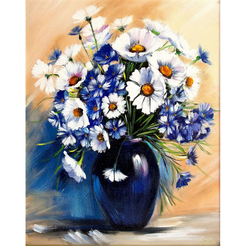  Obraz olejny ręcznie malowany Kwiaty 40x50cm