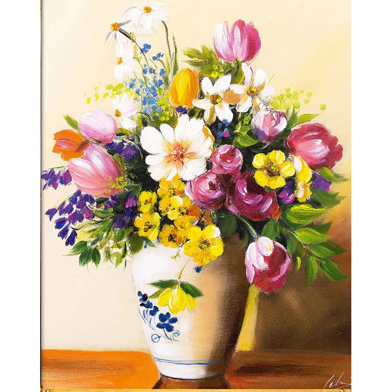  Obraz olejny ręcznie malowany Kwiaty 40x50cm